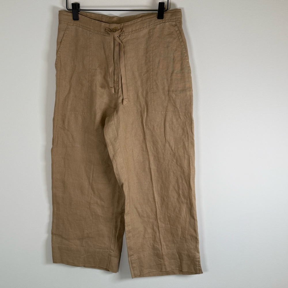 Jones New York Sport 100% Linen Casual Beachy Lagenlook Wide Leg Pants 6 NWT